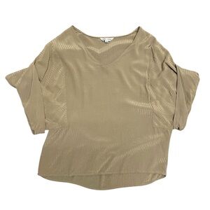 Olive Green V-Neck Cuff Sleeve Women's Top Size Medium Always and Forever Brand